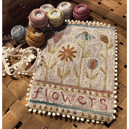 Old Tattered Flag ~ "Faded Flowers" Punch Needle Pattern