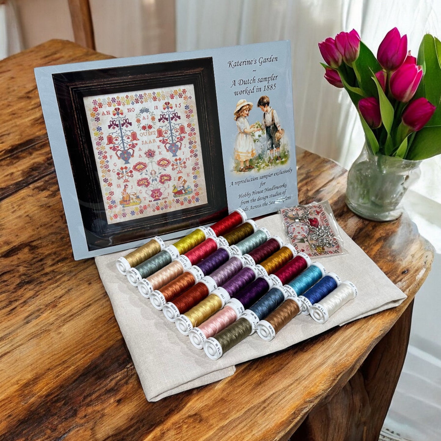 Hands Across The Sea Samplers | Limited Edition | Katerine's Garden Reproduction Sampler