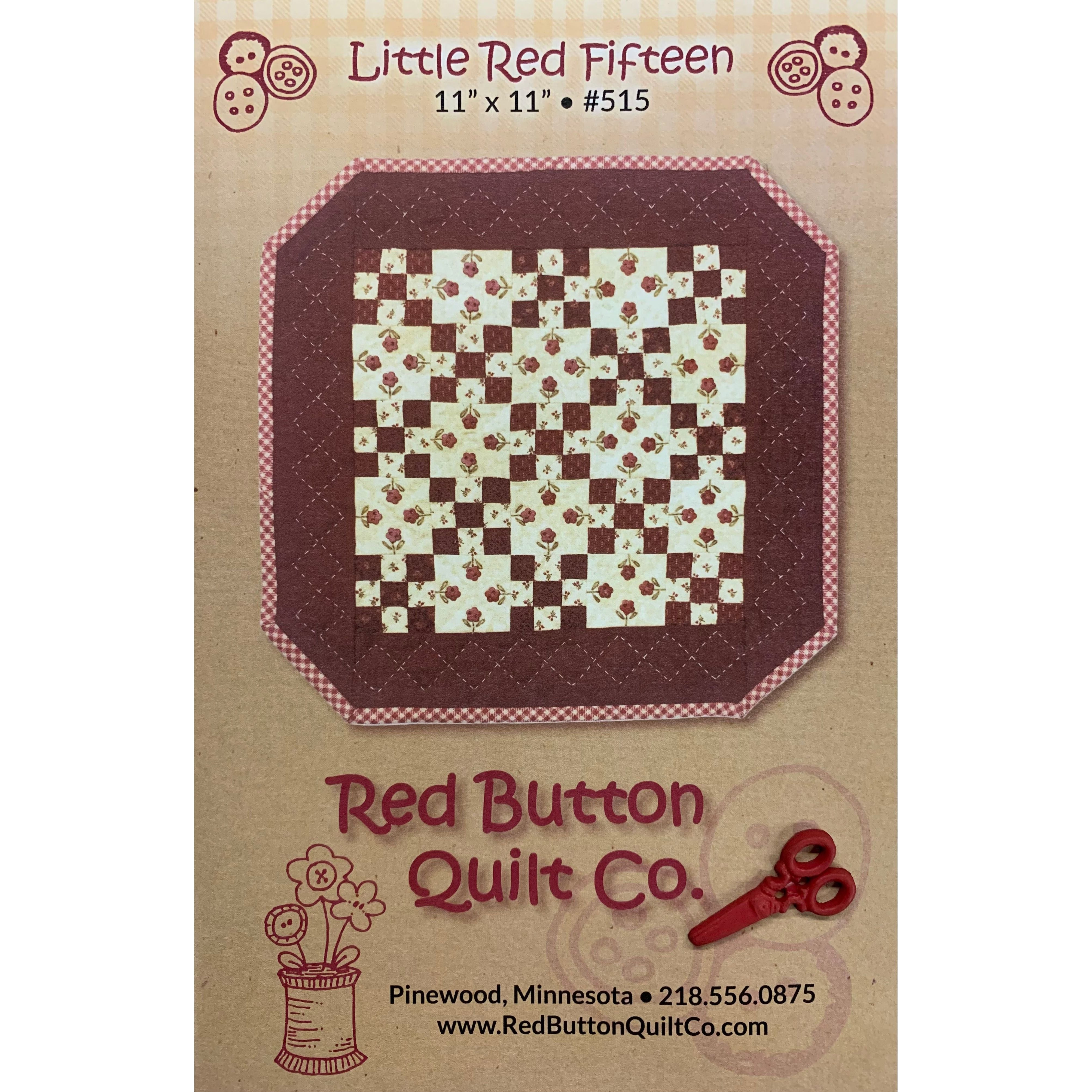 Red Button Quilt Company Little Red Fifteen Quilt Pattern Hobby