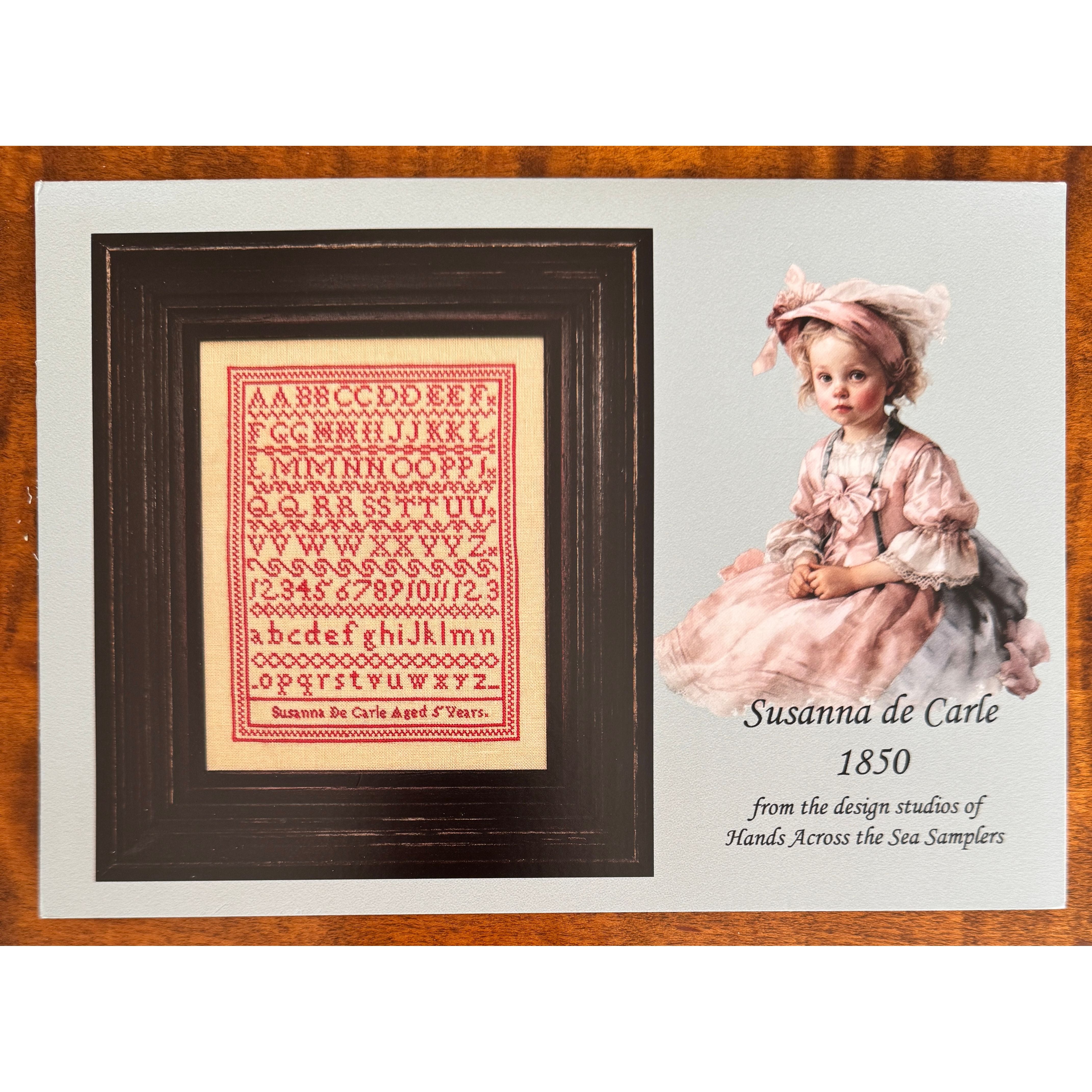 Hands Across The Sea Samplers | Susanna de Carle 1850 Sampler