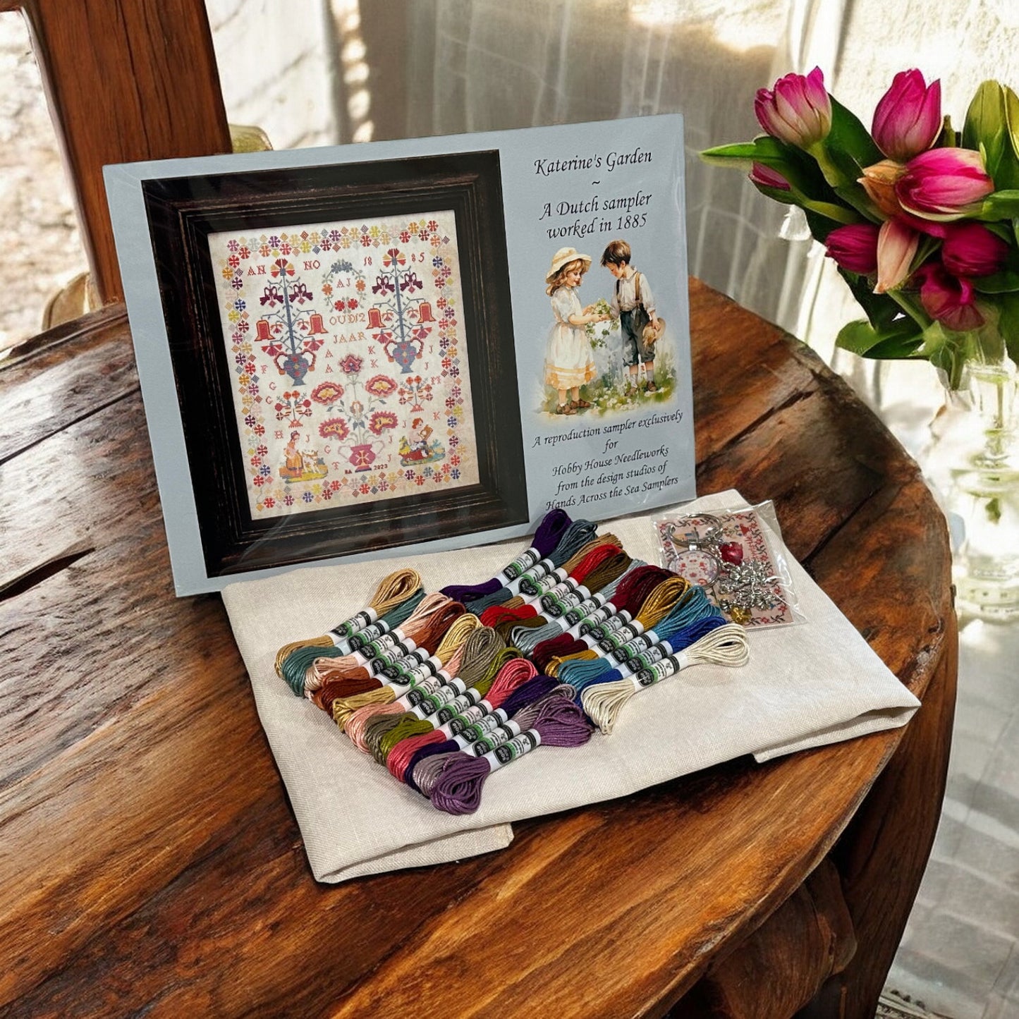Hands Across The Sea Samplers | Limited Edition | Katerine's Garden Reproduction Sampler