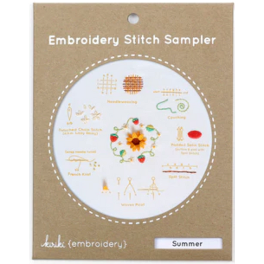 Kiriki Press ~ Embroidery Stitch Sampler SUMMER Embroidery Kit
