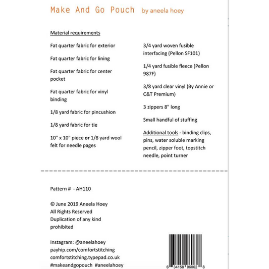 Aneela Hoey ~ Make And Go Pouch