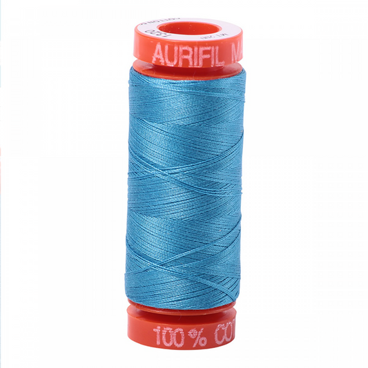 Aurifil ~ Mako Cotton Embroidery/Sewing Thread 50wt 220yds Bright Teal ~ 1320