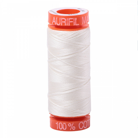 Aurifil ~ Mako Cotton Embroidery/Sewing Thread 50wt 220yds Chalk ~ 2026