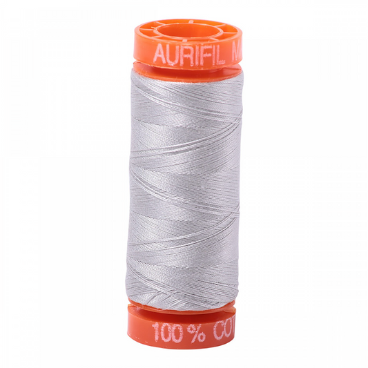 Aurifil ~ Mako Cotton Embroidery/Sewing Thread 50wt 220yds Aluminum ~ 2615