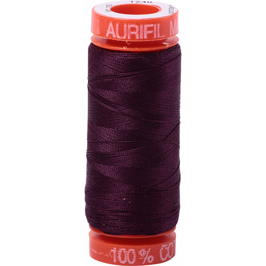 Aurifil ~ Mako Cotton Embroidery/Sewing Thread 50wt 220yds Dark Eggplant ~ 1240