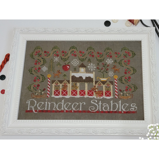 Quaint Rose Needleart ~ Reindeer Stables Pattern