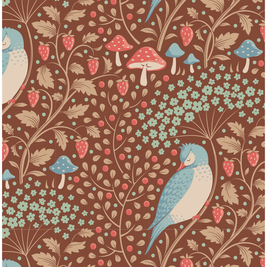 Tilda Fabrics ~ TIL100533 ~ Sleepybird ~ Pecan