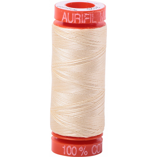 Aurifil ~ Mako Cotton Embroidery/Sewing Thread 50wt 220yds Butter ~ 2123