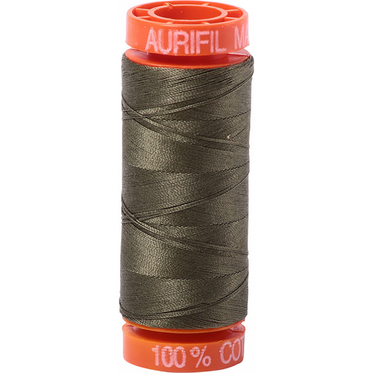 Aurifil ~ Mako Cotton Embroidery/Sewing Thread 50wt 220yds Army Green ~ 2905