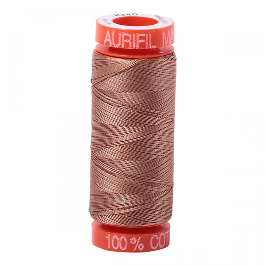Aurifil ~ Mako Cotton Embroidery/Sewing Thread 50wt 220yds Cafe au Lait ~ 2340