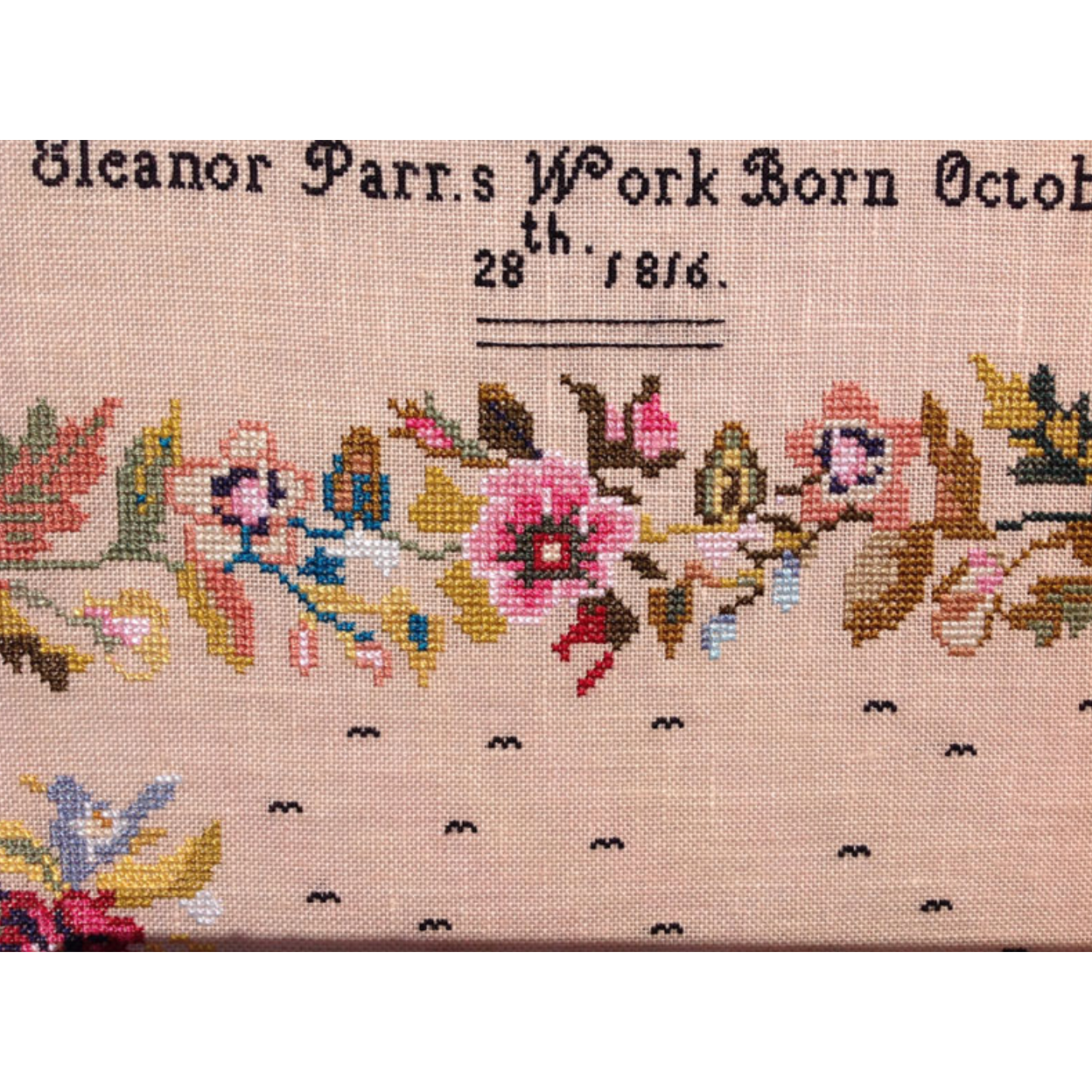 The Scarlet Letter ~ Eleanor Parr 1816 Reproduction Sampler Pattern