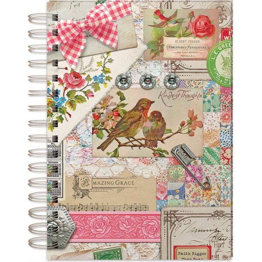 Leather and Lace and Amazing Grace Wire Collage Journal