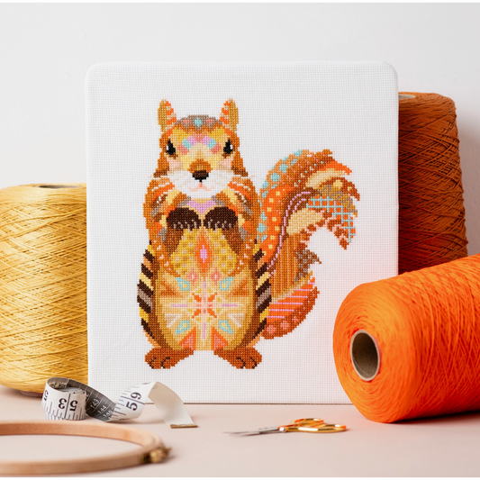 Meloca Designs | Mandala Squirrel Cross Stitch Pattern