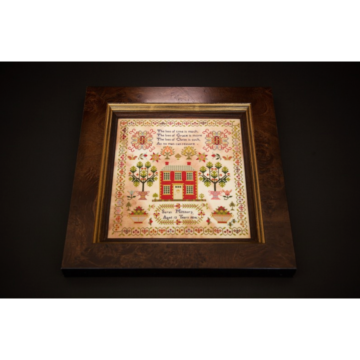 Hands Across The Sea | Sarah Milthorp 1834 Reproduction Sampler