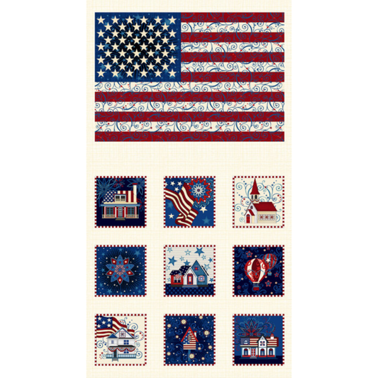 Liberty Hill ~ Flag Panel ~ 3195P-44 Cream