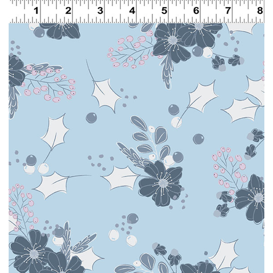 Winter Gardens ~ 10 yds 18" ~ Main Floral ~ Y4126-87 Light Denim