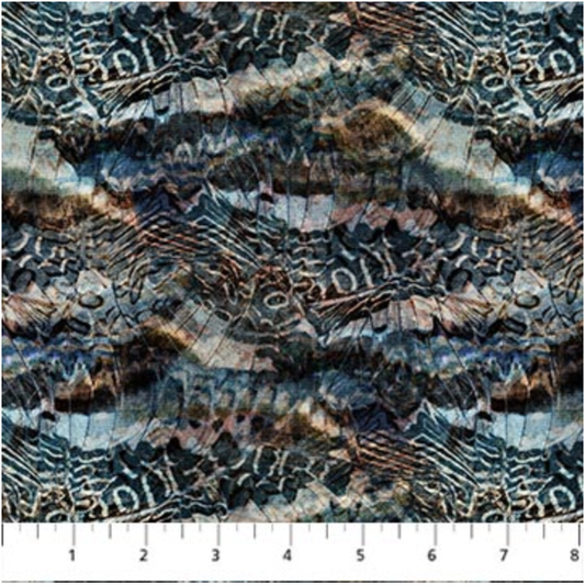 Solitude Naturescapes ~ Feather Texture ~ 26773-38 Dk Brown Multi