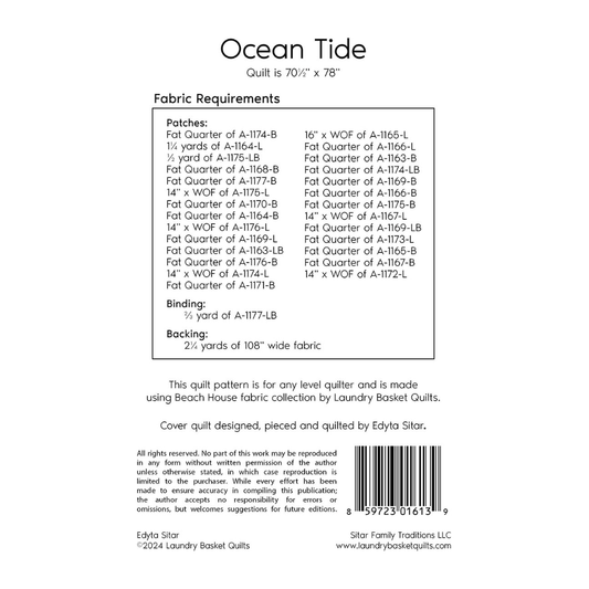 Laundry Basket Quilts ~ Beach House ~ Ocean Tide Quilt Pattern