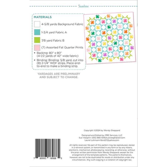 Wendy Sheppard ~ Starshine Quilt Pattern