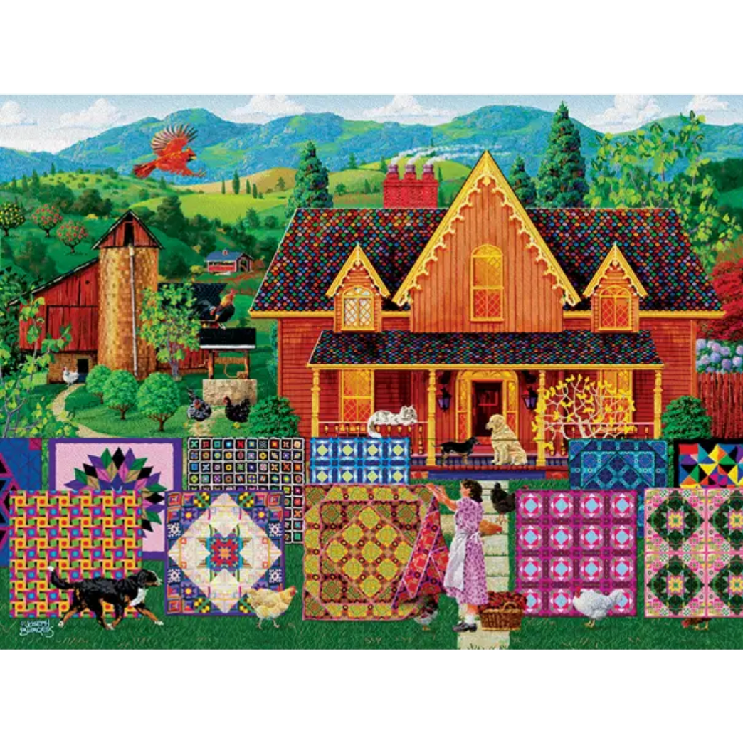 SunsOut 550-teiliges Puzzle „Hide N' Quilt“ | 38,1 X 61 Cm | Für Erwachsene & Jugendliche Ab 10 Jahren