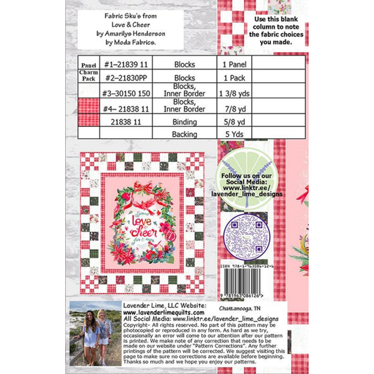 Designs by Lavender Lime ~ All is Calm Quilt Kit