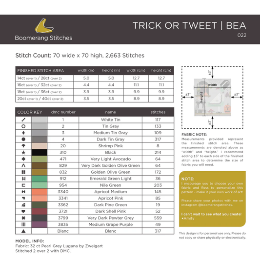 Boomerang Stitches | Trick or Tweet - Bea MARKET 2026