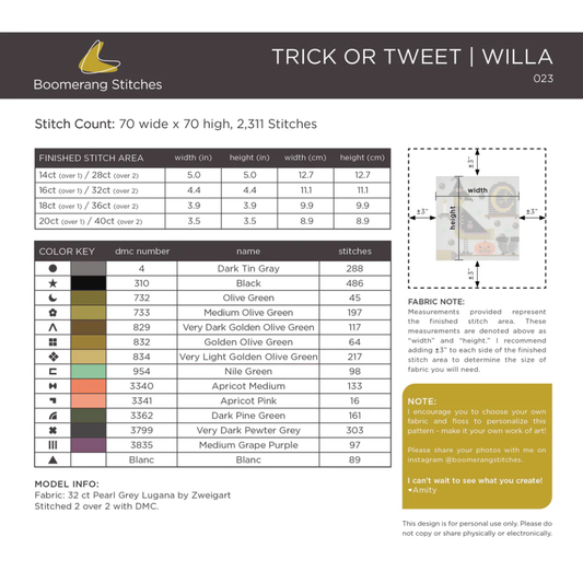 Boomerang Stitches | Trick or Tweet - Willa MARKET 2026