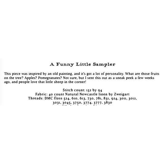 Shakespeare's Peddler | A Funny Little Sampler MARKET 2026