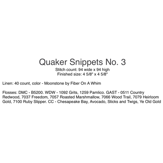 With Thy Needle & Thread | Quaker Snippets No. 3 MARKET 2026