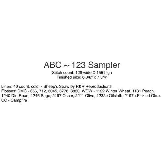 With Thy Needle & Thread | ABC ~ 123 Sampler MARKET 2026