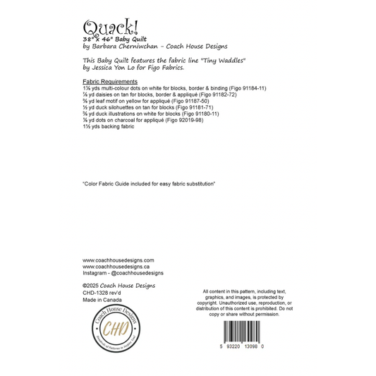 Coach House Designs ~ Quack! Quilt Pattern