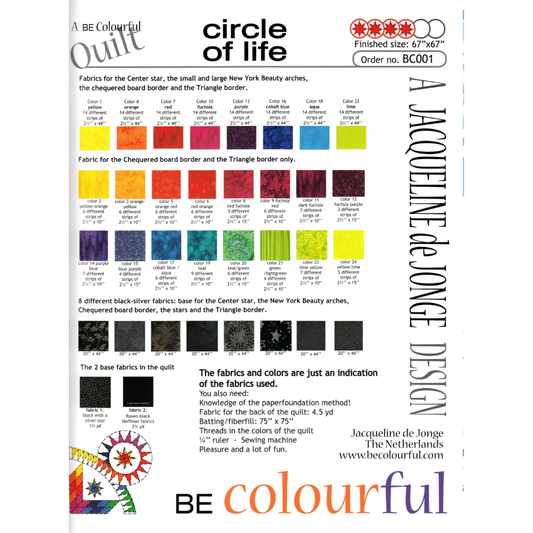 Jacqueline de Jonge ~ Circle of Life Quilt Pattern and/or Kit