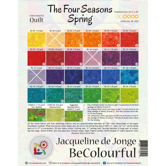Jacqueline de Jonge ~ The Four Seasons Table Runner Pattern