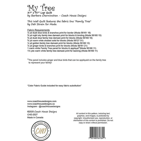 Coach House Designs ~ My Tree Quilt Pattern and/or Kit