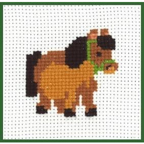 2 Beginner Cross Stitch Kits - 2 Horse Faces - My First Kit from