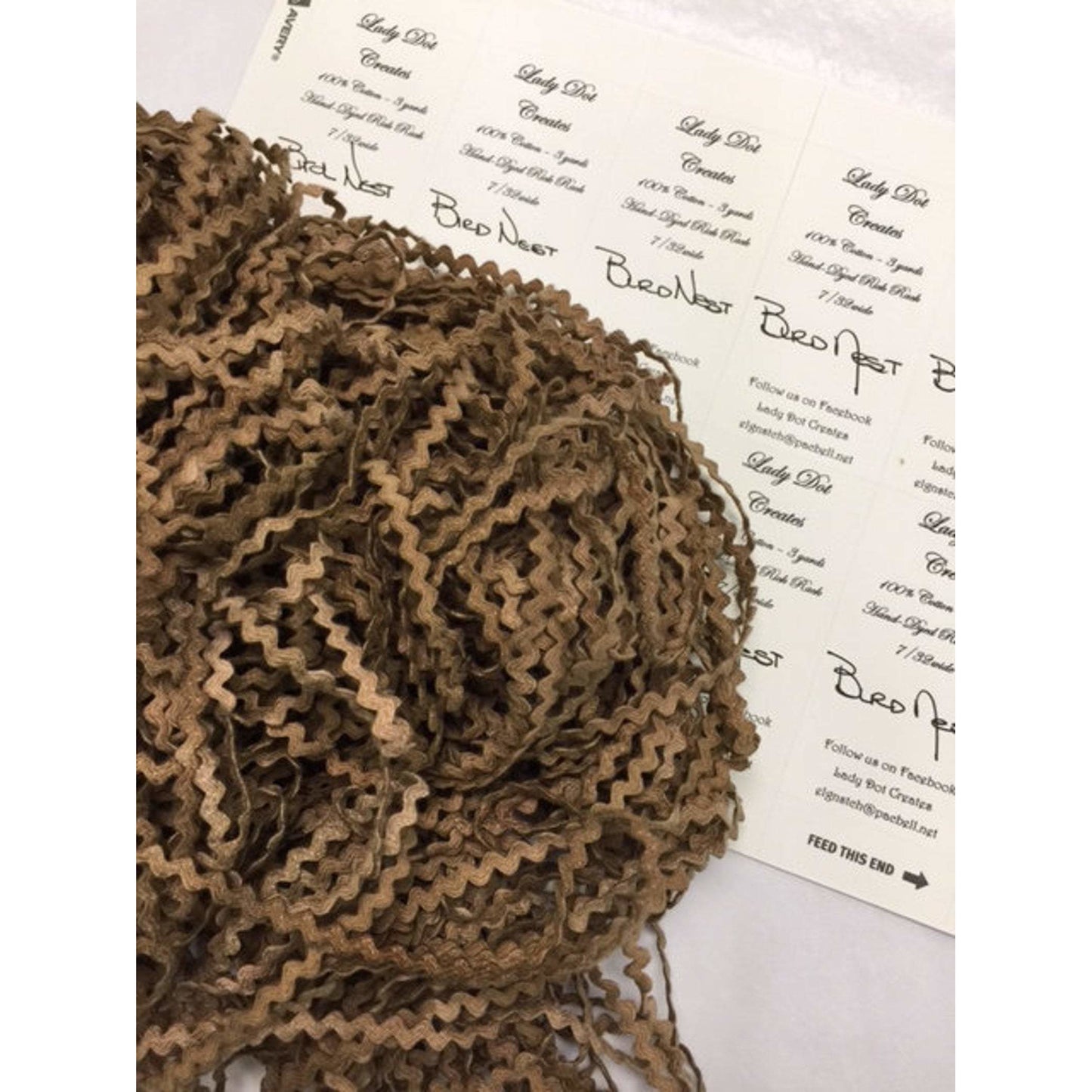 Lady Dot Creates ~ Rick Rack Trim 7/32"- Bird Nest