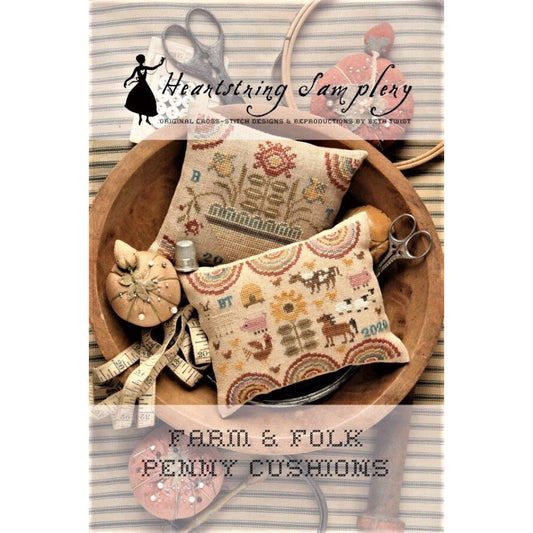 Heartstring Samplery ~ Farm & Folk Penny Cushions Pattern