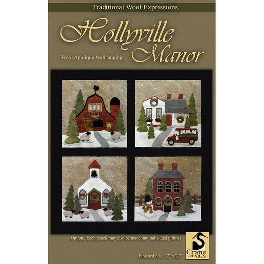Crane Design ~ Hollyville Manor Wool Applique Pattern
