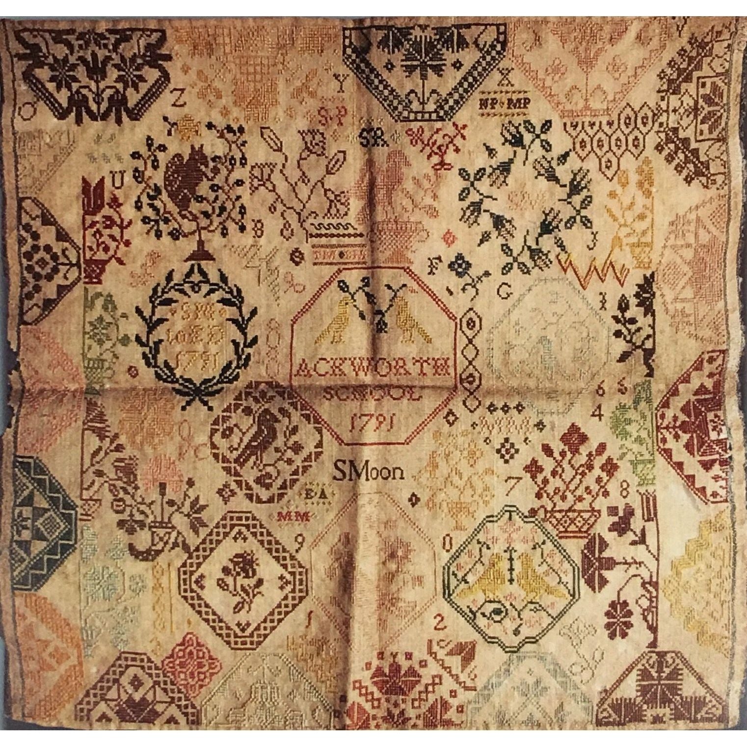 Sarah Moon 1791 Quaker Sampler Pattern