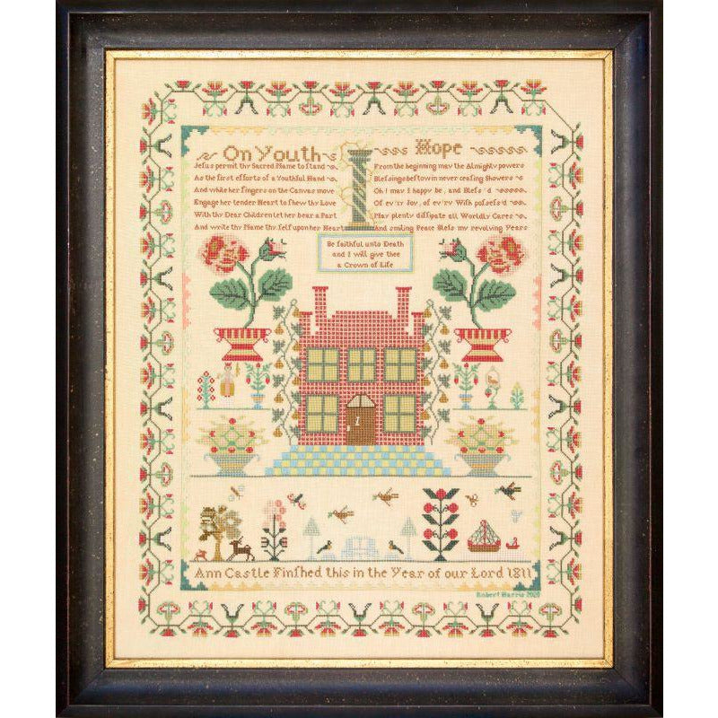 Hands Across The Sea ~ Ann Castle 1811 Sampler Pattern PDF Download
