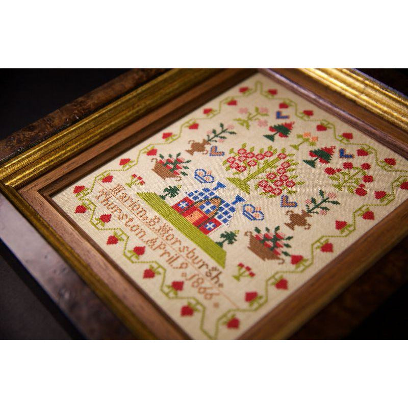 Hands Across The Sea ~ Little Gems Series - Marion B Horsburgh 1866 Sampler Pattern PDF