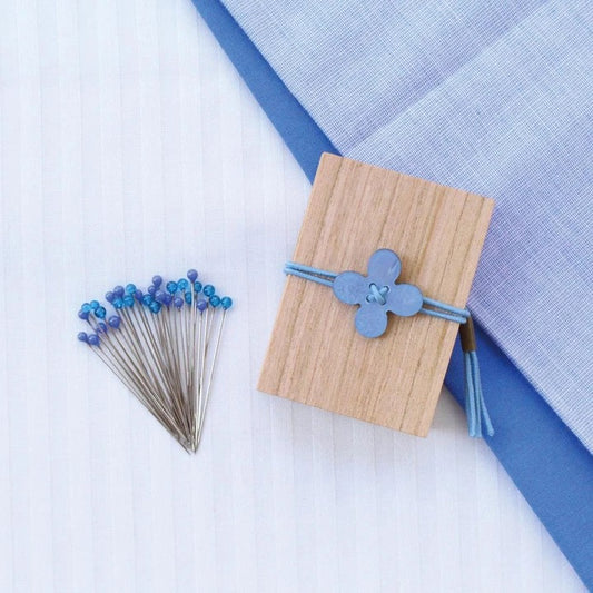 Coahana Glass Sewing Pins in a Cherry Wood Box