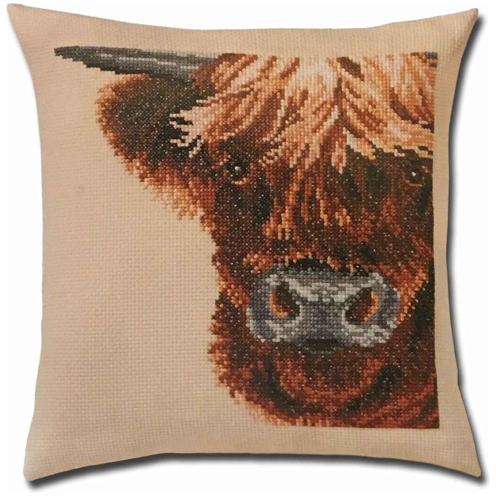 Permin Scottish Cow Pillow Cross Stitch Kit Hobby House