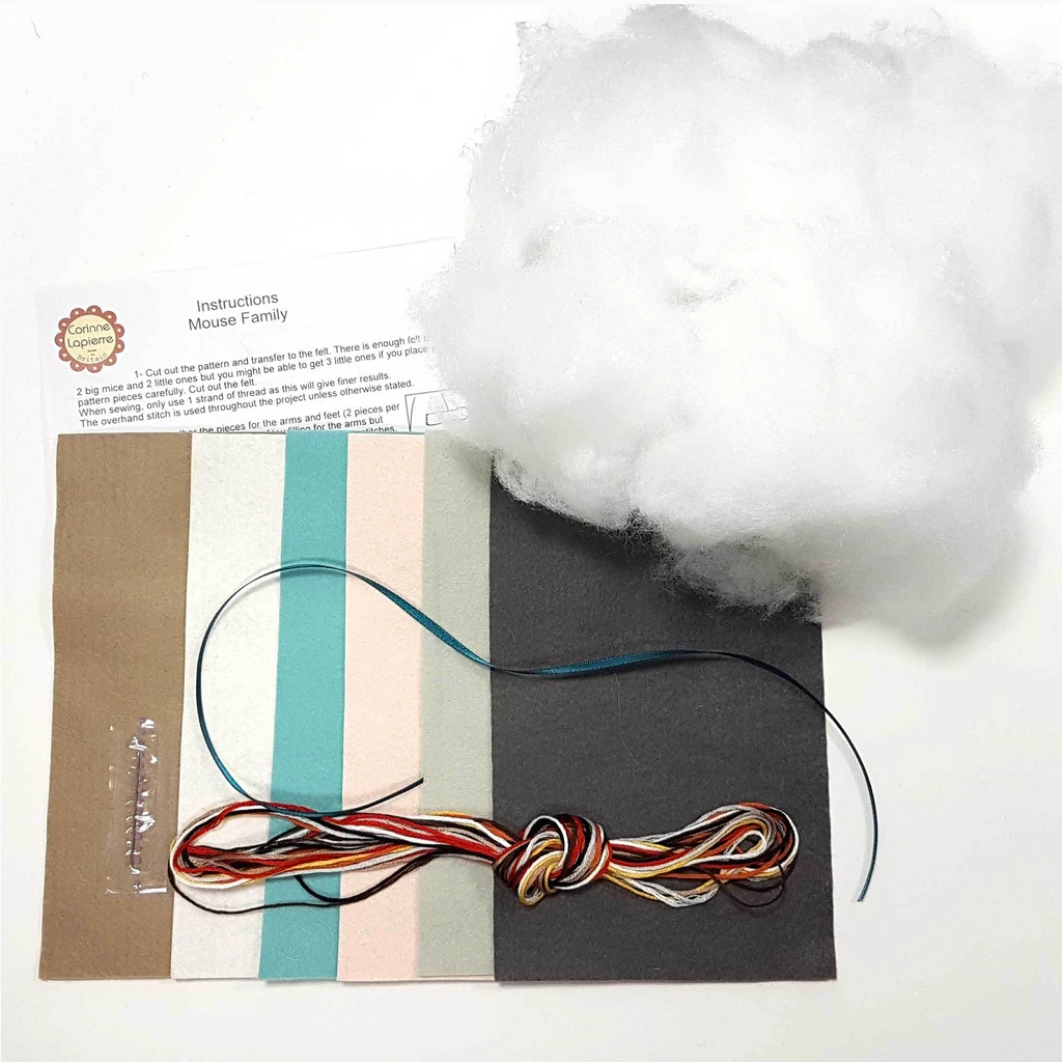 Corrine Lapierre ~ Wool Felt Craft Kit ~ Mouse Family