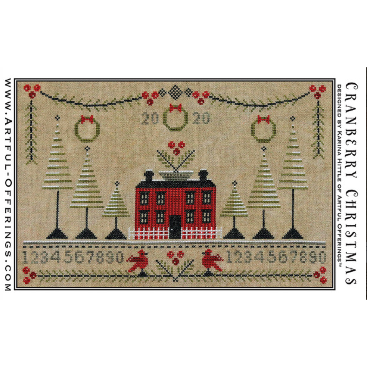 Artul Offerings ~ Cranberry Christmas Pattern