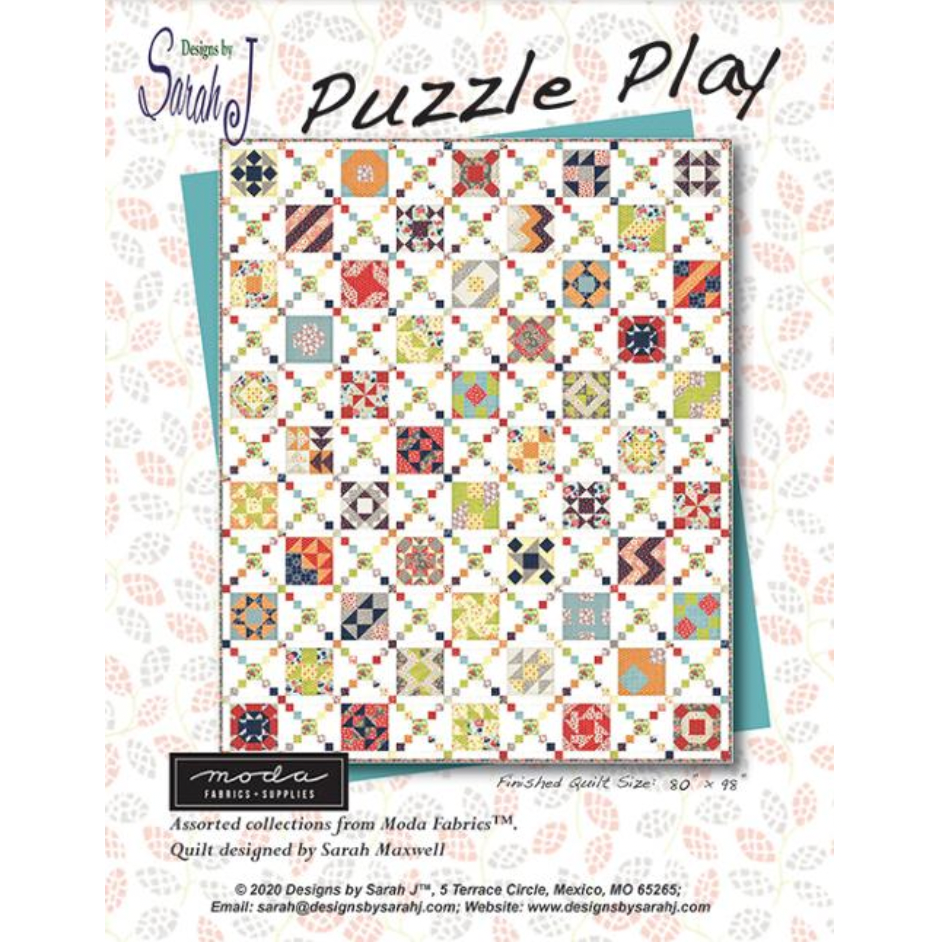 Designs by Sarah J ~ Puzzle Play Quilting Pattern Block of the Month –  Hobby House Needleworks