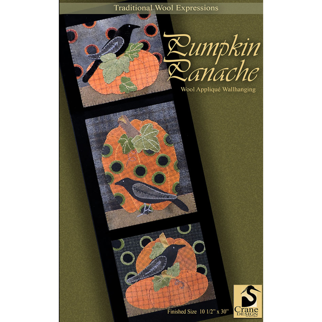 Crane Design Pumpkin Panache Wool Applique Pattern Hobby House