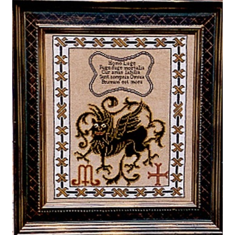 The Scarlet Letter ~ The Black Gryphon Reproduction Sampler Pattern